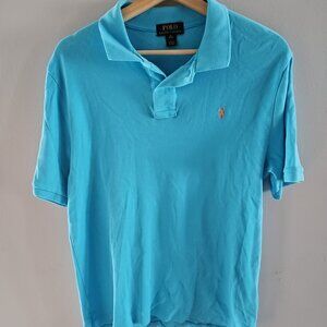 Polo Ralph Lauren Size Kids XL 18/20 Light Blue With Yellow Horse Casual Polo
